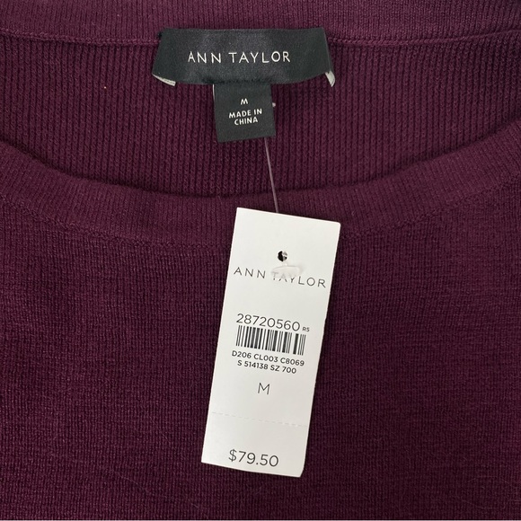 NWT Ann Taylor Purple Long-sleeve Shirt Size Women’s Medium - Picture 6 of 10